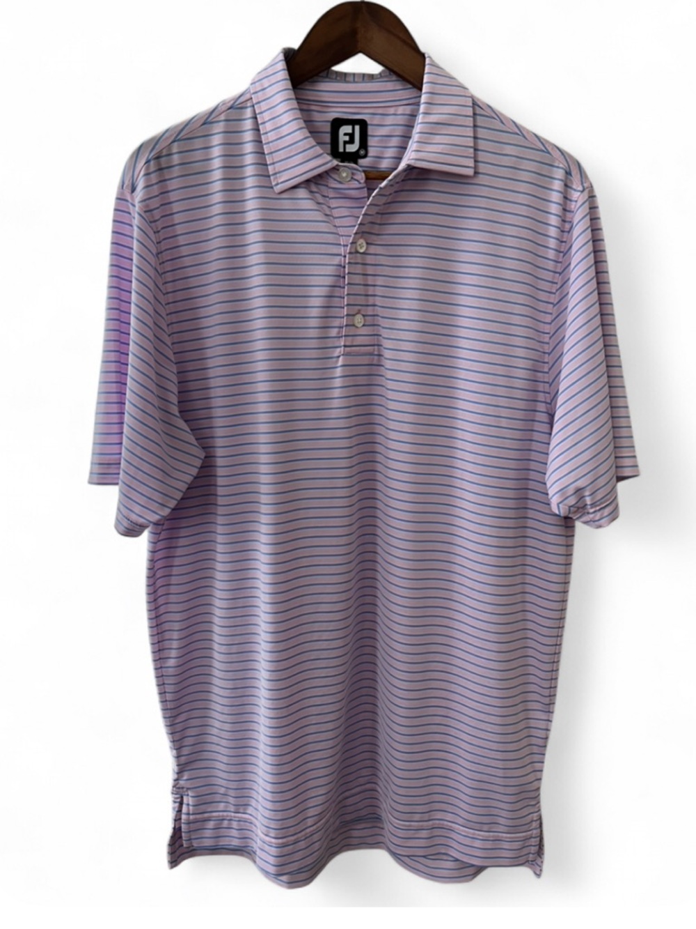 FootJoy Men’s Pink and Navy Striped Polo